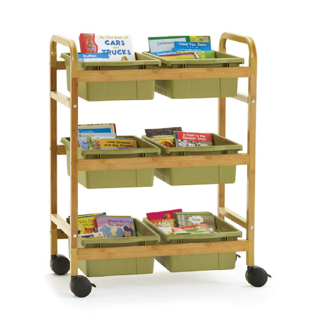 超希少　ホープレーサーコンペ made in USA イーストン 108cm Small Bamboo Book Browser Cart with Six Tubs | Products